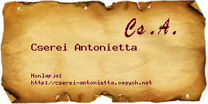 Cserei Antonietta névjegykártya